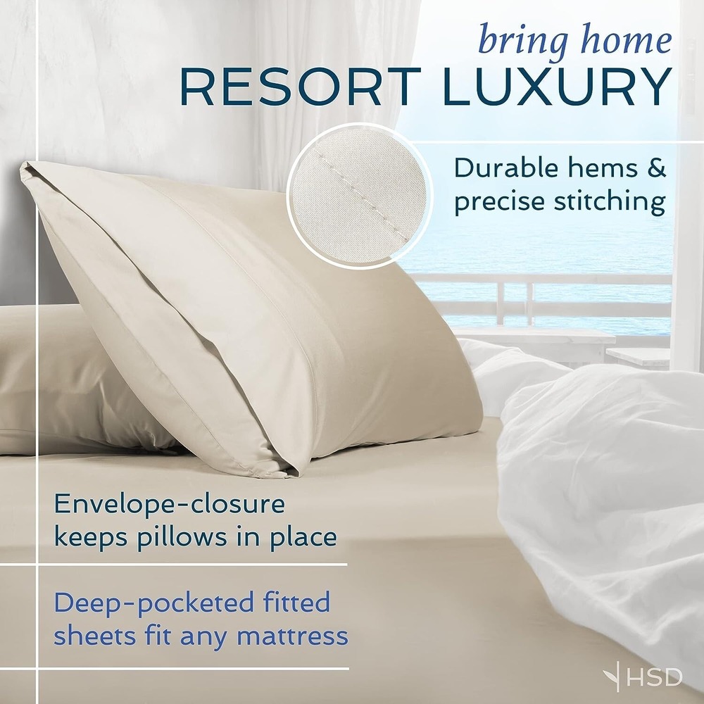 Hotel Sheets Direct 100% Viscose Derived from Bamboo Sheets Set Twin - Coolin... - Picture 4 of 10